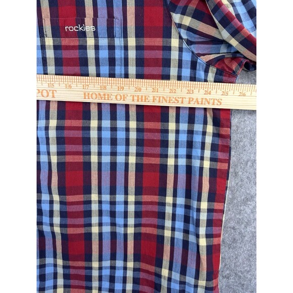 Rockies Women's XXL Western Shirt Red Blue Plaid Button Long Sleeve 2XL - Picture 7 of 9